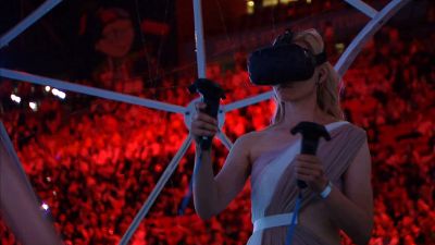 Anna Zhilyaeva performing during the Worldskills 2019 opening in Kazan